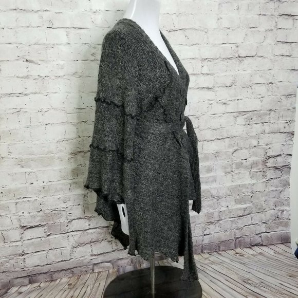 Pretty Angel Knit Crochet Asym Hem Duster Cardigan - Picture 3 of 5